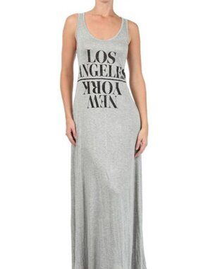 The Classic print screen gray maxi dress (Los Angeles New York)